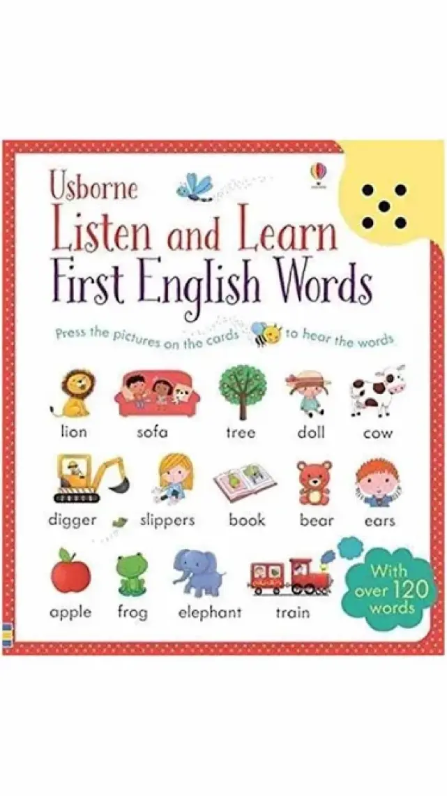 Usborne Okul Öncesi Eğitici Kitap – Listen and Learn First English Words, 3-5 Yaş Çocuklar İçin İngilizce Kelime Öğrenme Serisi