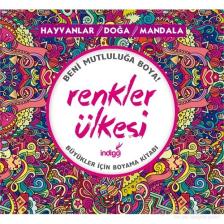 İndigo Boyama Kitabı: Renkler Ülkesi - Hayvanlar, Doğa ve Mandala (Yetişkinler için, Ciltsiz, 96 Sayfa, Stresi Azaltan)
