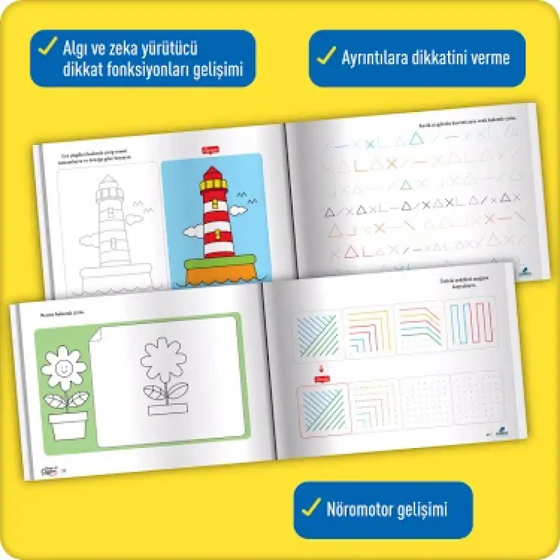 Adeda Yayıncılık Dikkatli Çizgiler Okuldan Önce Serisi 3 Kitap Set