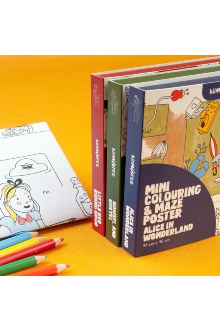 Kidmosfer Alice Harikalar Diyarında Boyama ve Labirent Poster