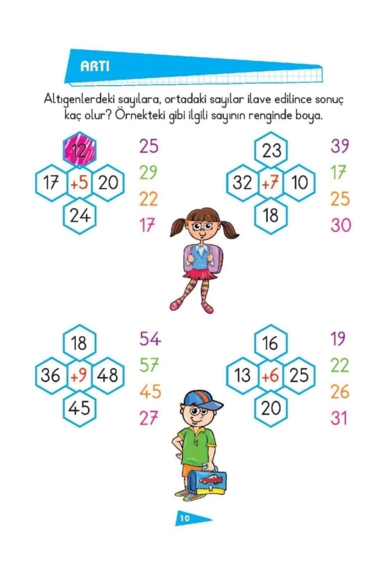 İlk Okul Eğlenceli Matematik Çıkartmalı Toplama Çıkarma