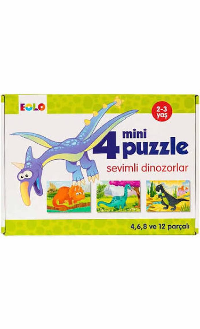 4 Mini Puzzle :Sevimli Dinazorlar
