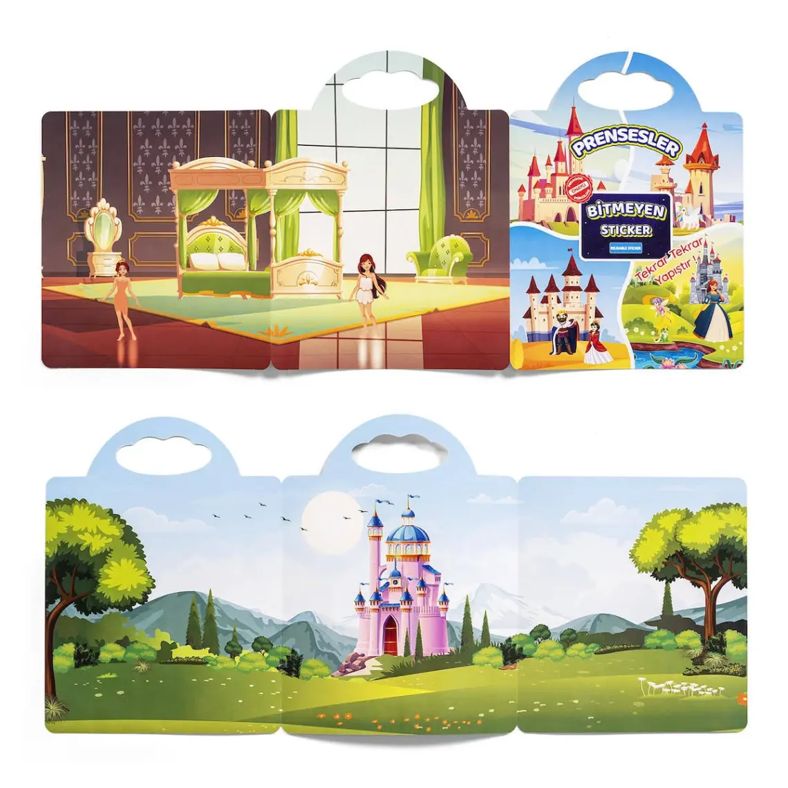 Gepettoys Bitmeyen Sticker Kitabım - Prensesler  (Tekrar Tekrar Kullanılabilir Stickerlar) Pedagog Onaylı