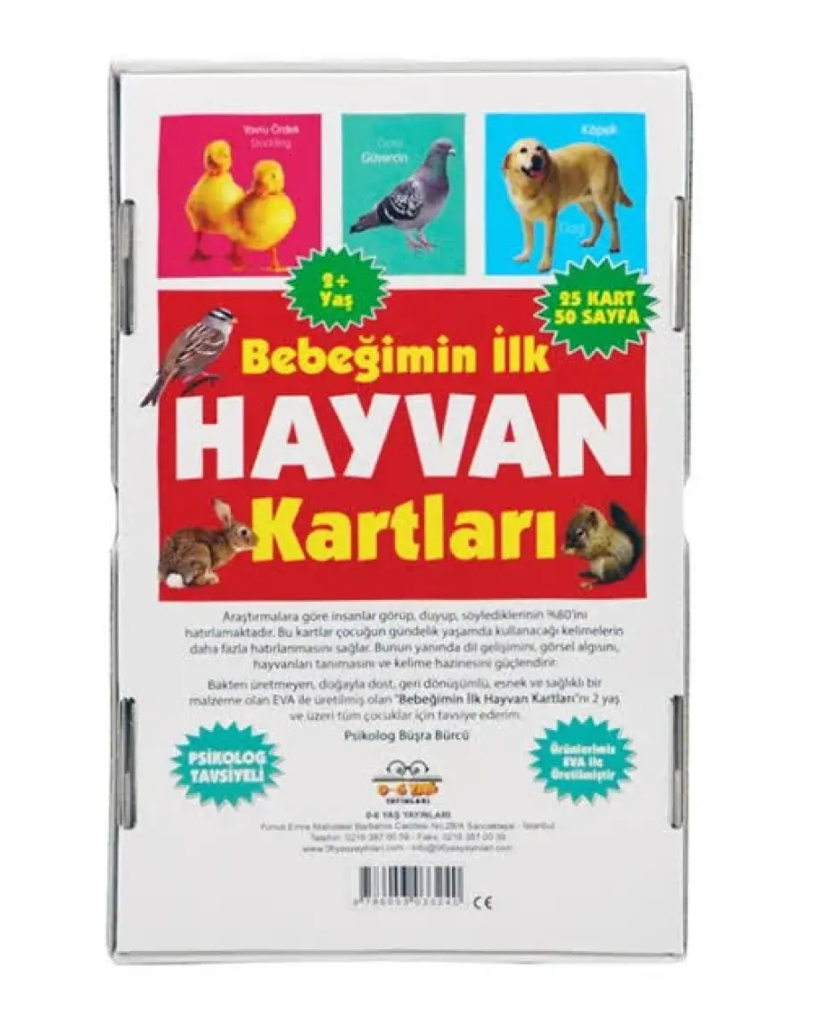 0-6 Yaş Yayınları Bebeğimin İlk Hayvan Kartları / 2+ Yaş -