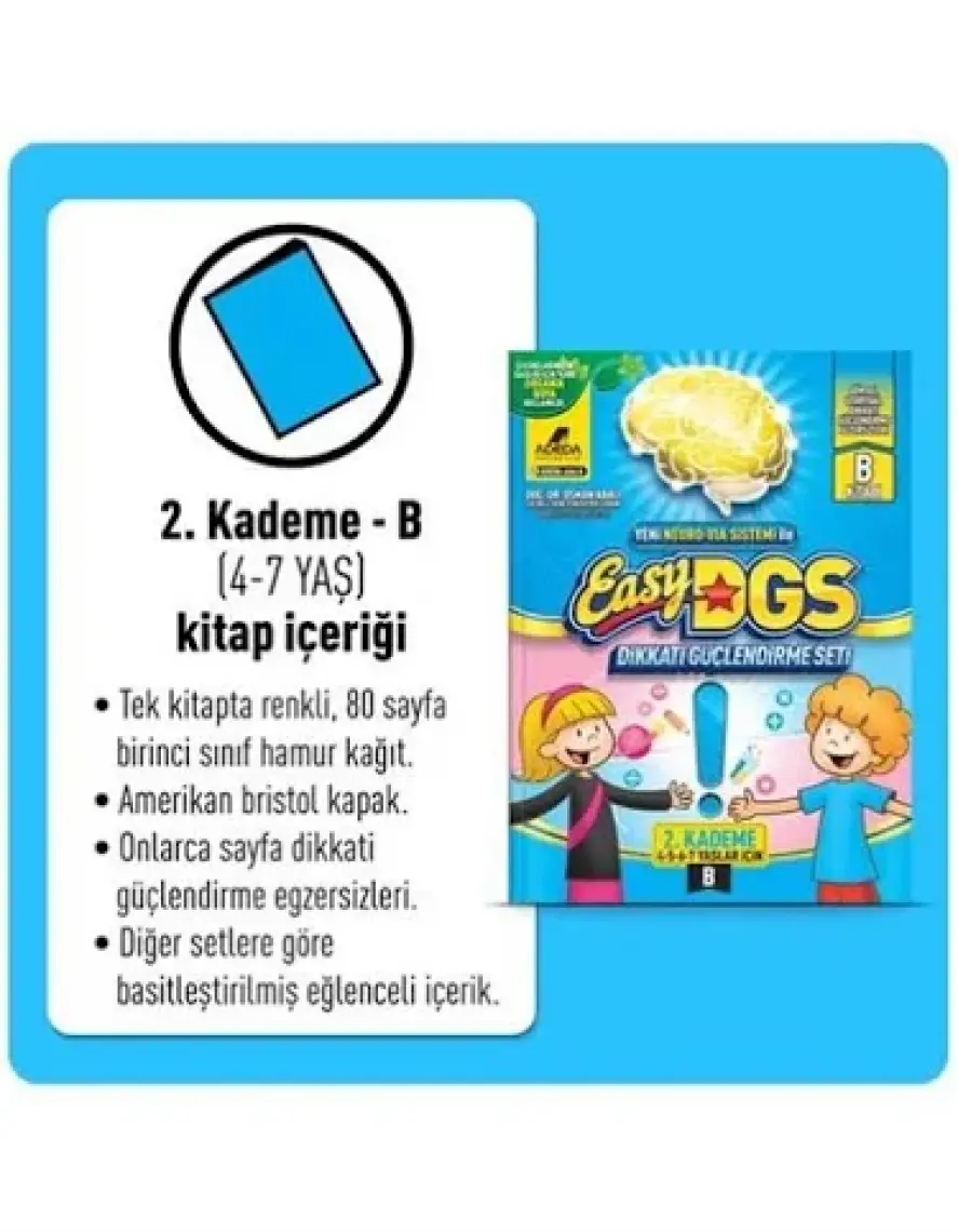 Adeda Yayıncılık Easy Dikkati Güçlendirme Seti 4-7 Yaş B Kitapçığı - Osman Abalı