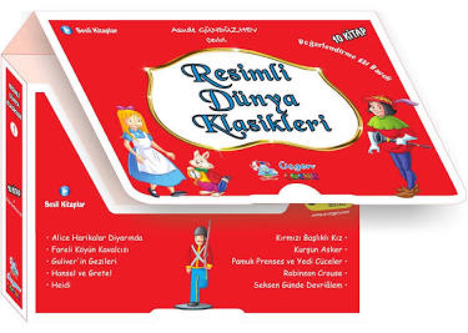 1. ve 2. Sınıf Hikaye Kitabı Seti Resimli Dünya Klasikleri 10 Kitap Kırmızı Seri Üçgen Çocuk