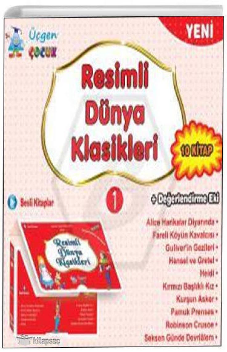 1. ve 2. Sınıf Hikaye Kitabı Seti Resimli Dünya Klasikleri 10 Kitap Kırmızı Seri Üçgen Çocuk