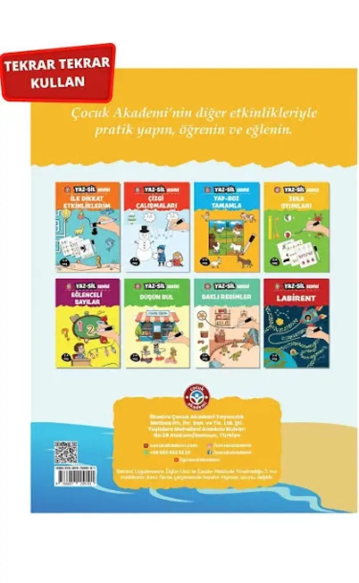 Çocuk Akademi Yaz Sil Serisi- Fark Bulmacaları - Özlem Durhat- Feyzanur Ak Güney