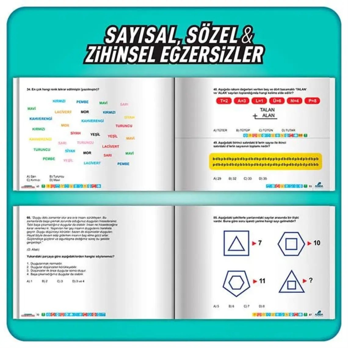 Adeda Yayıncılık Dikkati Güçlendirme Seti 6.Sınıf Sınavlara Hazırlık Serisi Yeni Neurovia Sistemi İle  - Osman Abalı