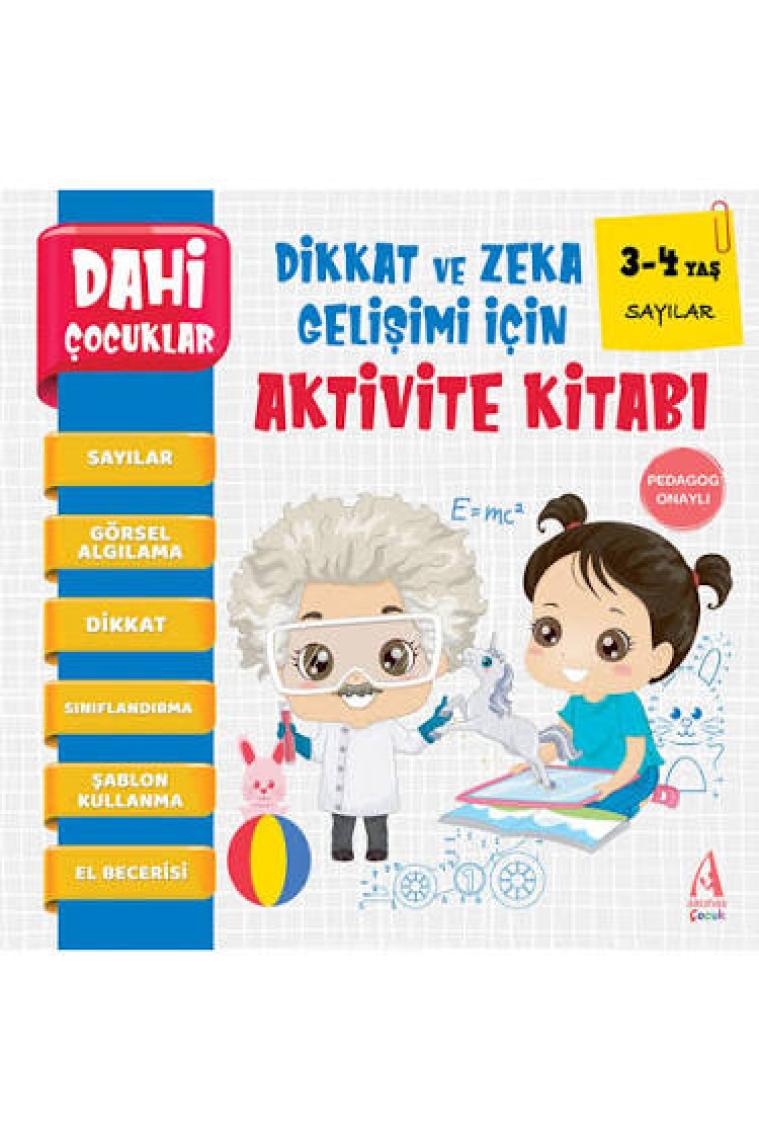 Dahi Çocuklar 3-4 Yaş Aktivite Seti 3 Kitap Takım Pedagog Onaylı
