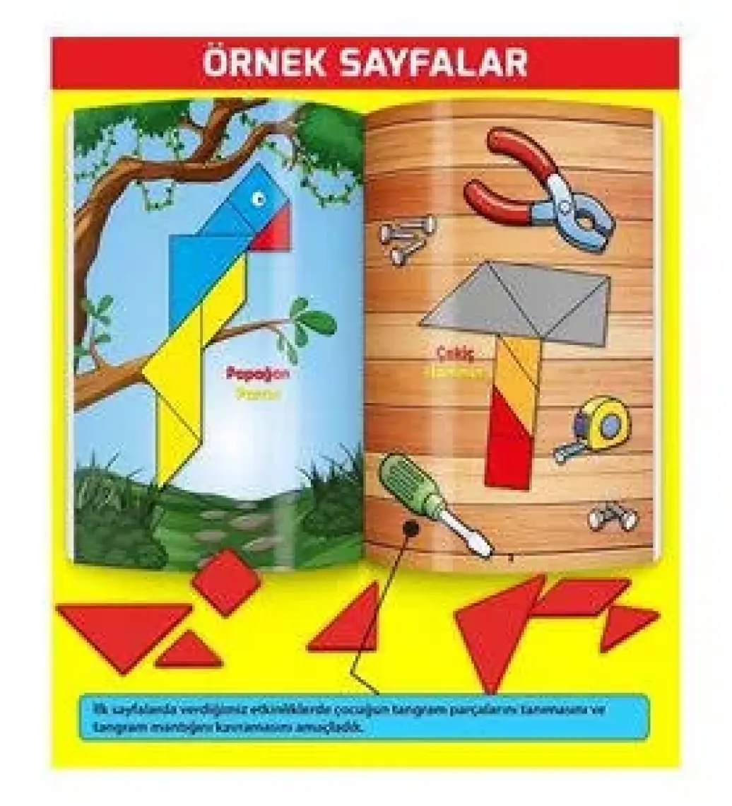 Yükselen Zeka 3-6 Yaş Tangram Kitap Seti - Dikkat Geliştiren Zeka Oyunu