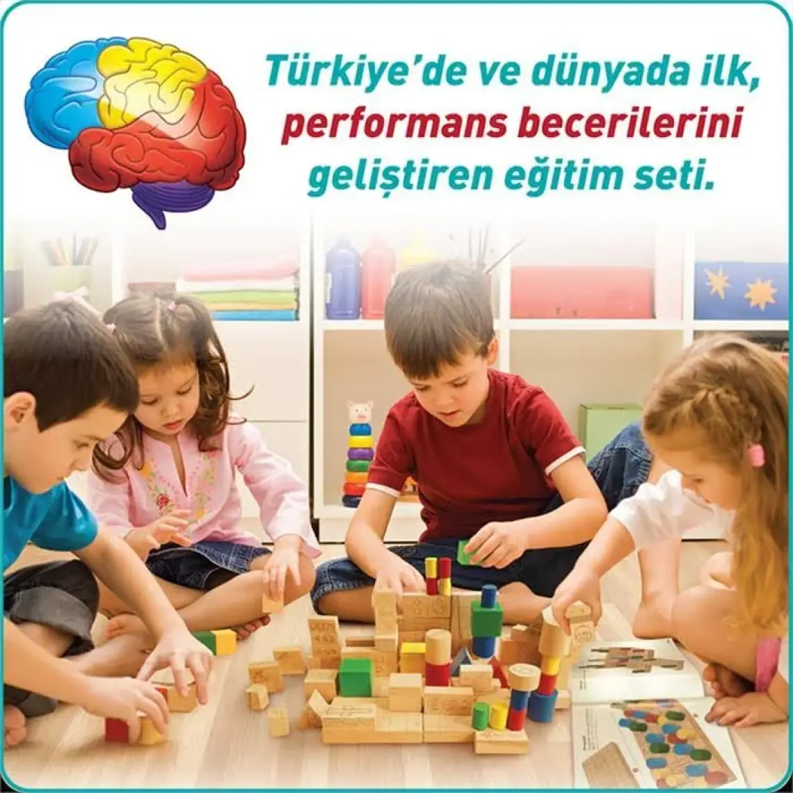 Adeda Yayıncılık Dikkati Güçlendirme Seti Plus 6 Yaş (120 Ahşap Materyal + 3 Kitap Takım) - Osman Abalı