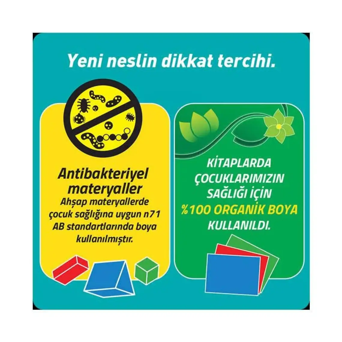 Adeda Yayıncılık Dikkati Güçlendirme Seti Plus 6 Yaş (120 Ahşap Materyal + 3 Kitap Takım) - Osman Abalı