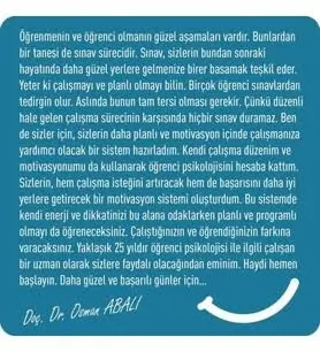 Adeda Yayıncılık Sınavlara Çalışma ve Motivasyon Sistemi - Osman Abalı
