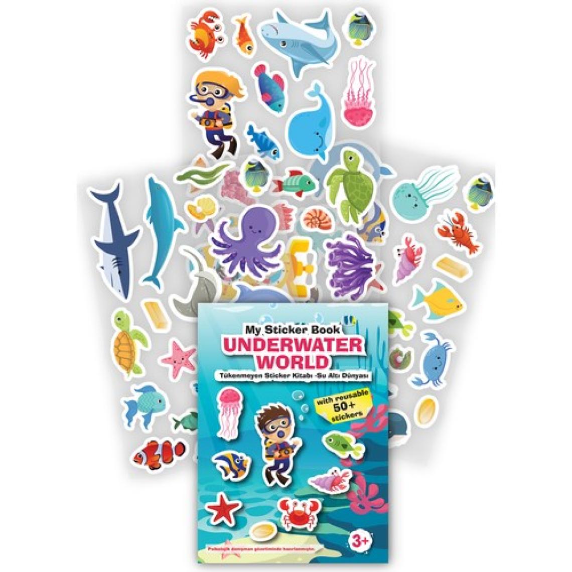 Mert Bebek My Sticker Book '' Underwater World'' , Tükenmeyen Sticker Kitabı  Su Altı Dünyası