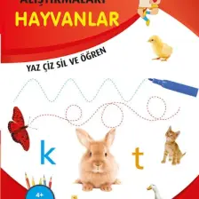 0-6 Yaş Yayınları Çizgi Alıştırmaları Hayvanlar(Yaz-Çiz-Sil ve Öğren)+ Kalem