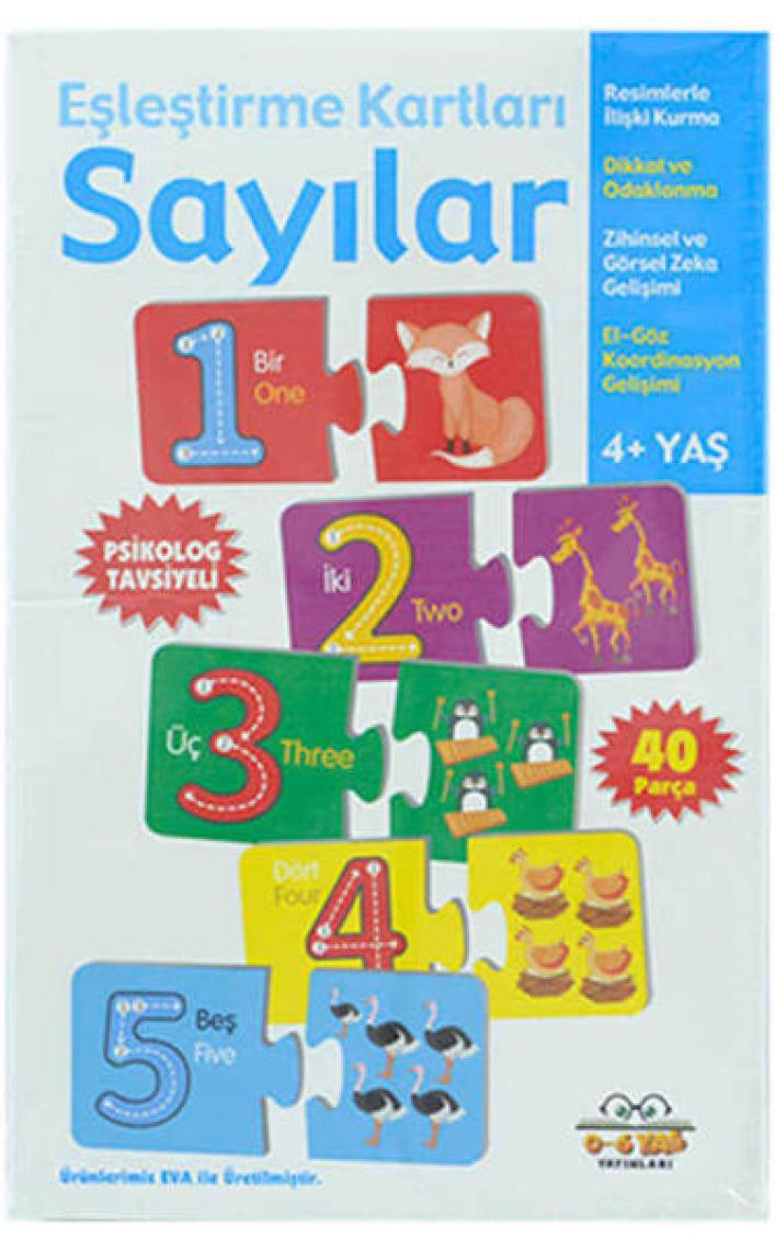 0-6 Yaş Yayınları Sayılar - Eşleştirme Kartları -