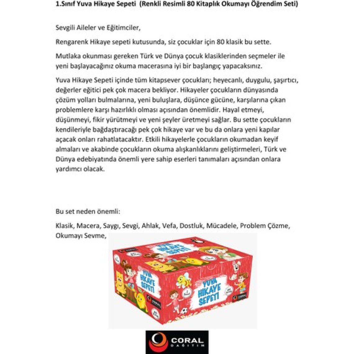 1. Sınıf Yuva Hikaye Sepeti 80 Kitap