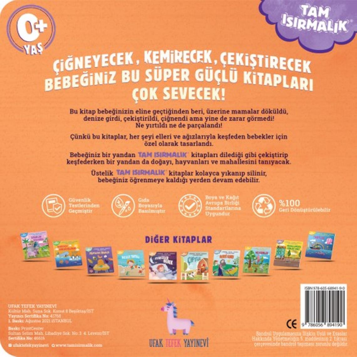 Tam Isırmalık Bebek Hayvanlar Yırtılmayan Yıkanabilir Çiğnenebilir Yırtılmaz Kitap