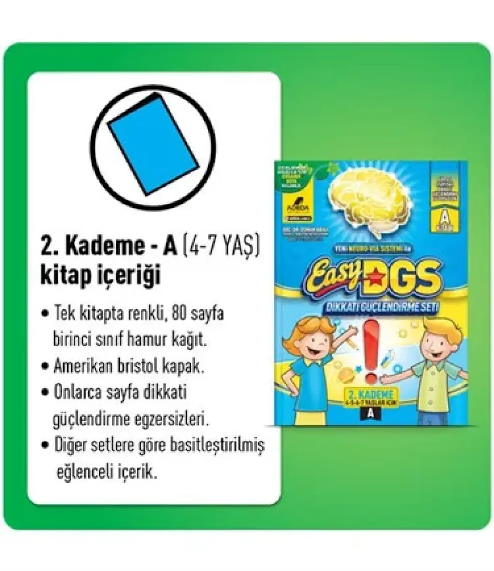 Adeda Yayıncılık Easy Dikkati Güçlendirme Seti 4-7 Yaş A Kitapçığı - Osman Abalı