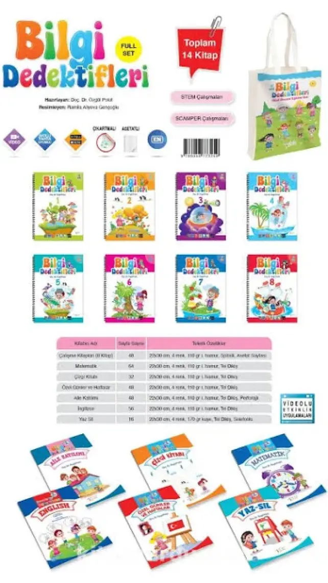 Bilgi Dedektifleri 5+ Yaş Çantalı Set (14 Kitap)