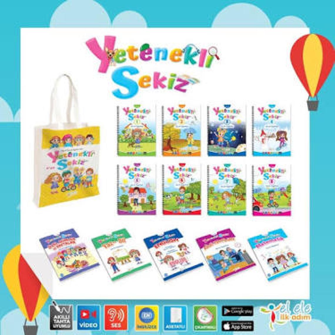 Yetenekli Sekiz 4+ Yaş Çantalı Set (13 Kitap)