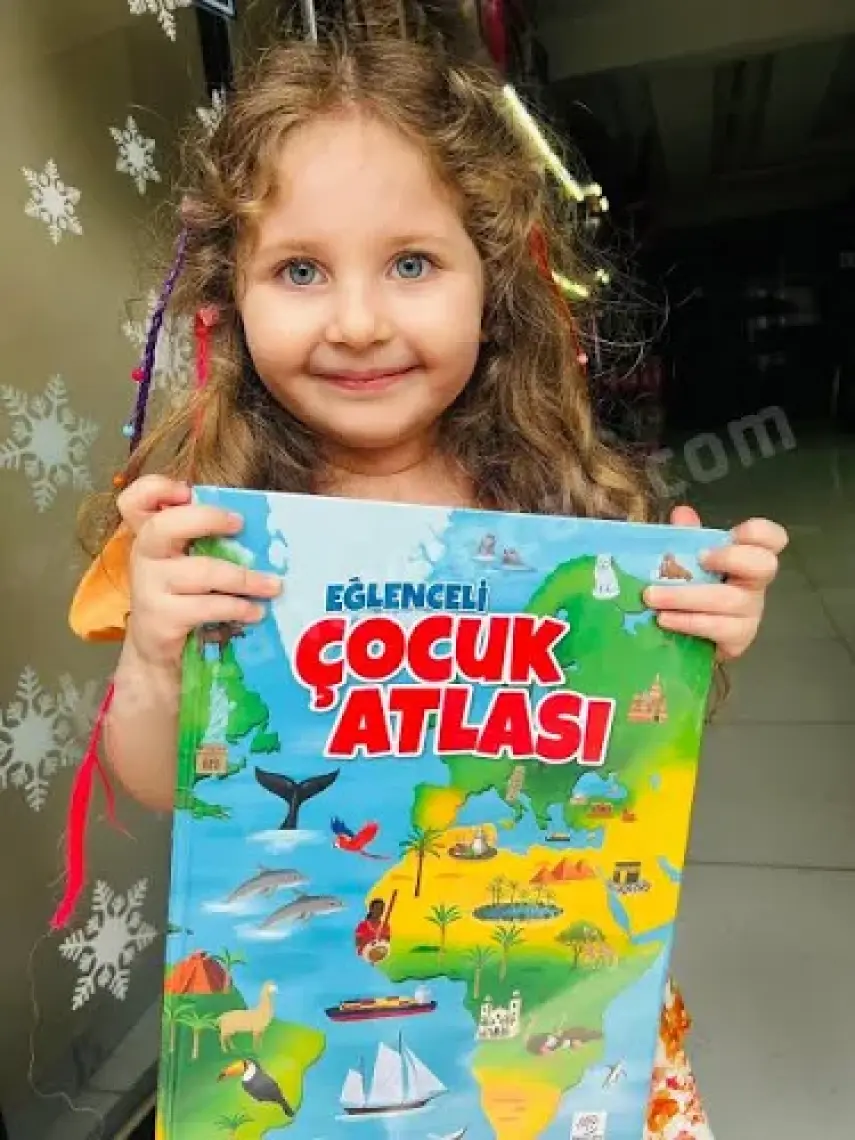 Eğlenceli Çocuk Atlası (Dev Boy, Karton Kapak, Renkli, Eğlenceli, Eğitici)