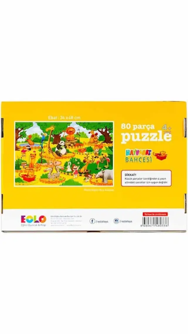 80 Parça Puzzle Hayvanat Bahçesi