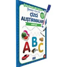 0-6 Yaş Yayınları Çizgi Alıştırmaları Harfler (Yaz-Çiz-Sil ve Öğren) + Kalem