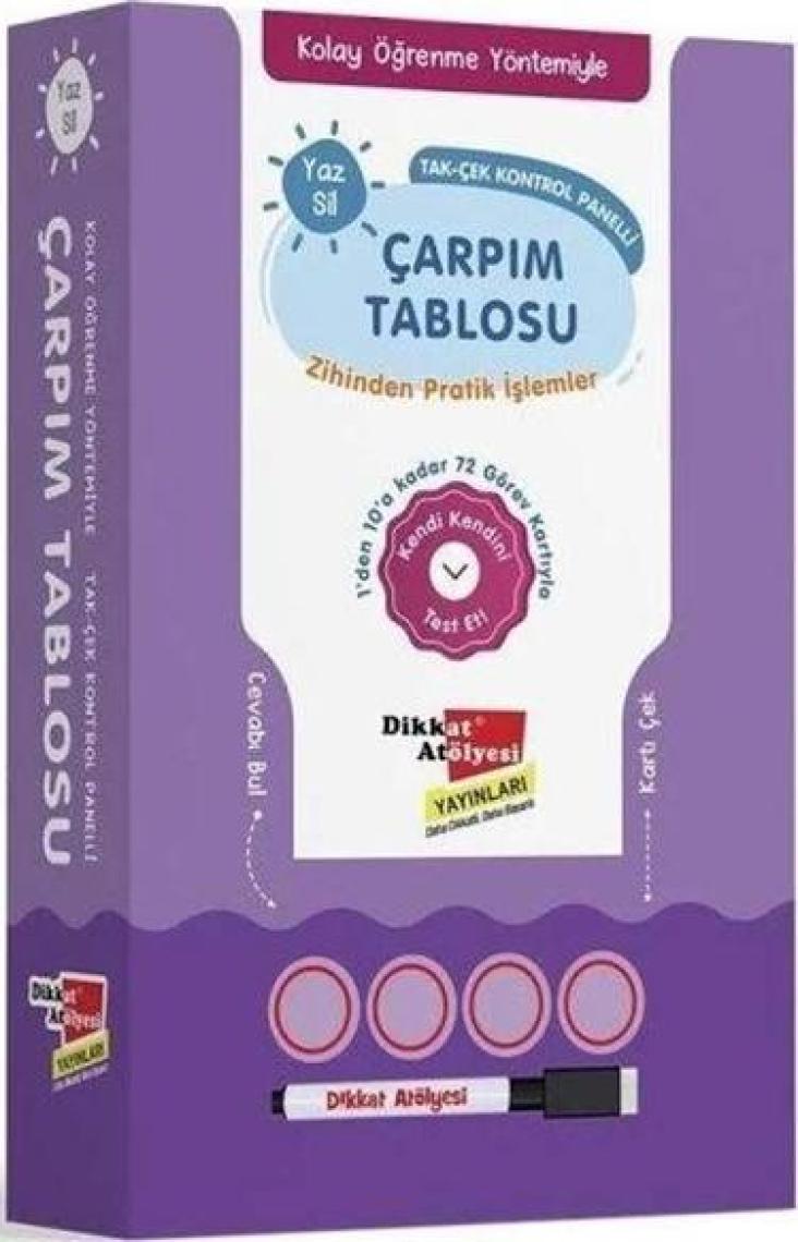 Kolay Öğrenme Yöntemiyle Yaz Sil Çarpım Tablosu