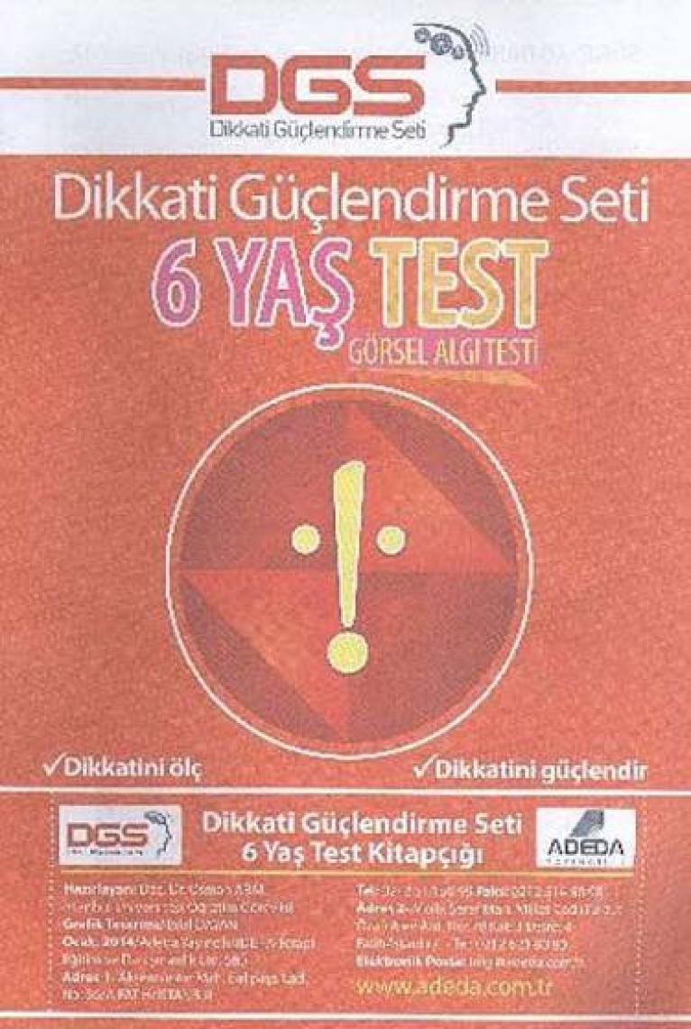 Adeda Yayıncılık Adeda DGS 6 Yaş Görsel Algı Testi