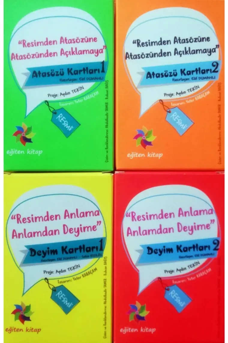 Atasözü Kartları 1 - 2 ve Deyim Kartları 1 - 2  Toplam 200 Kart