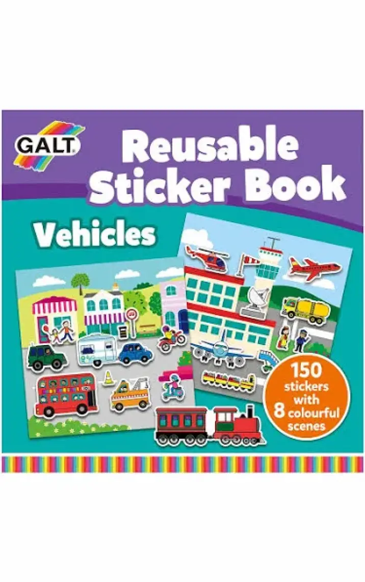 Galt Reusable Sticker Book - Vehicles