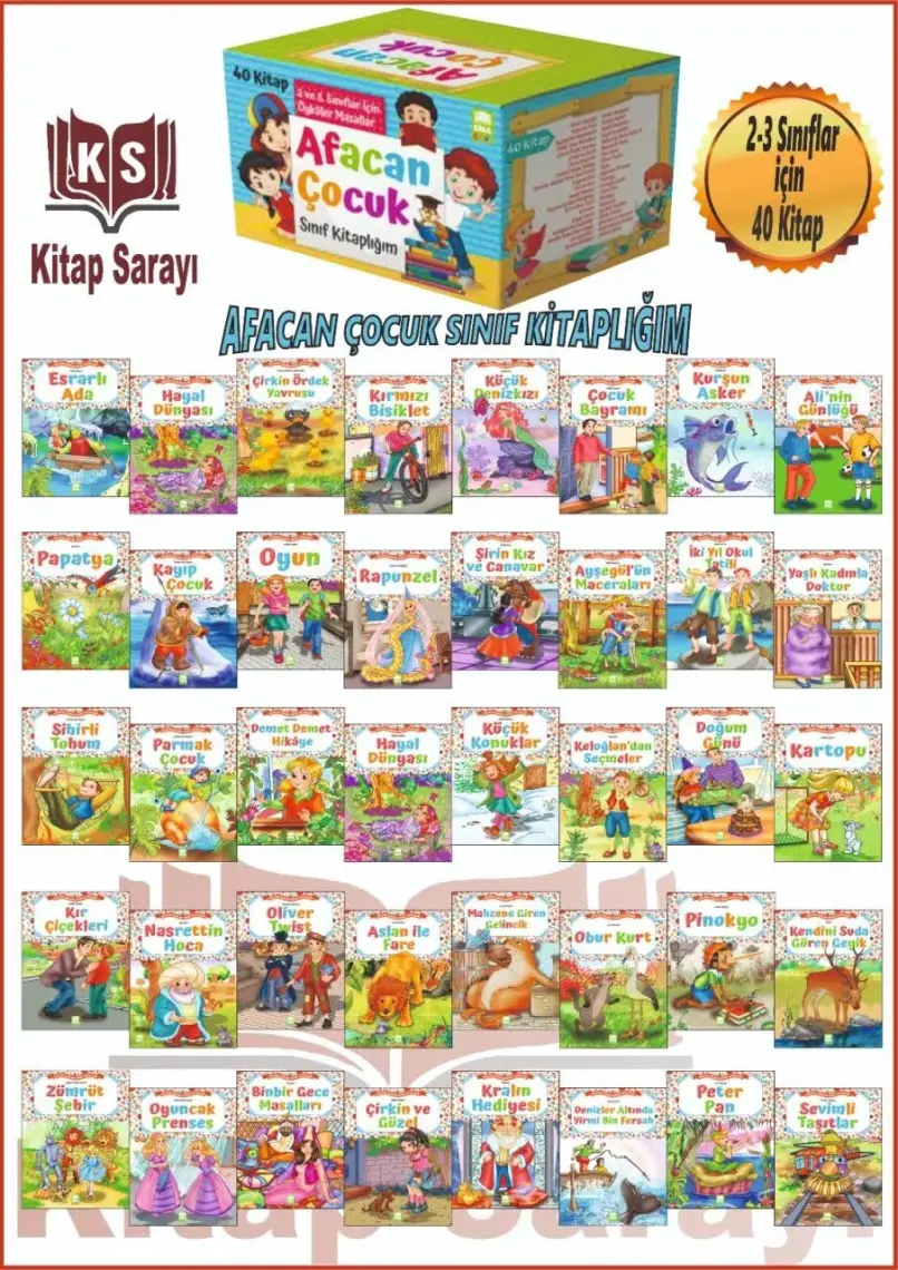 Afacan Çocuk Sınıf Kitaplığı Seti (40 Kitap Takım) (2. Ve 3. Sınıflar İçin)