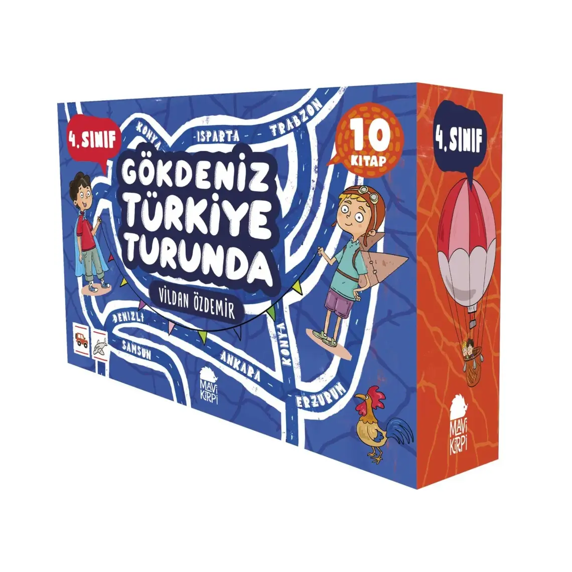 Gökdeniz Türkiye Turunda 4. Sınıf Seti - (10 Kitap) - Vildan Özdemir