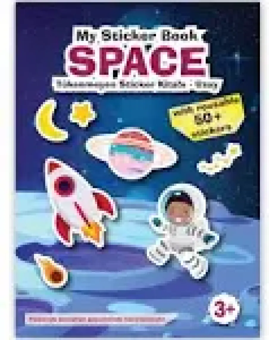 Mert Bebek My Sticker Book '' Space'' , Tükenmeyen Sticker Kitabı Uzay
