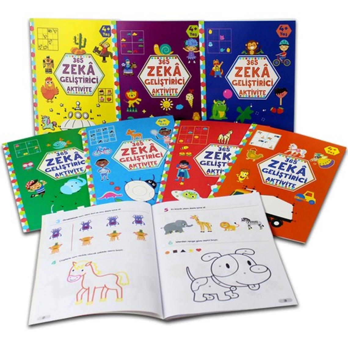 365 Zeka Geliştirici Aktivite Seti 8 Kitap 4 Yaş ve Üzeri Çocuklar İçin