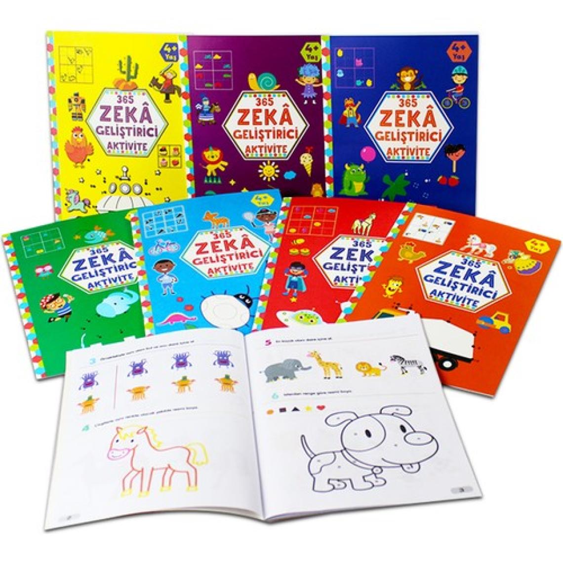 365 Zeka Geliştirici Aktivite Seti 8 Kitap 4 Yaş ve Üzeri Çocuklar İçin