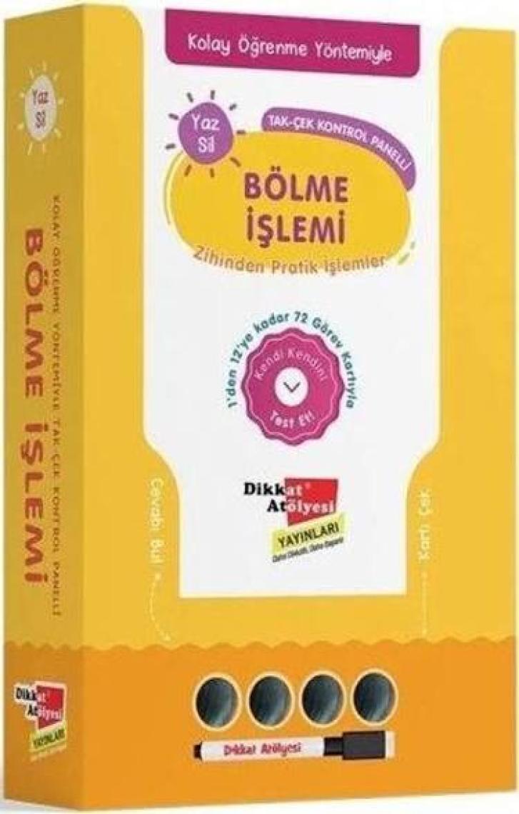 Dikkat Atölyesi Yayınları Çocuklar için Dikkat ve Zeka Geliştirme Yaz Sil Bölme Oyunu - 7 Yaş ve Üzeri