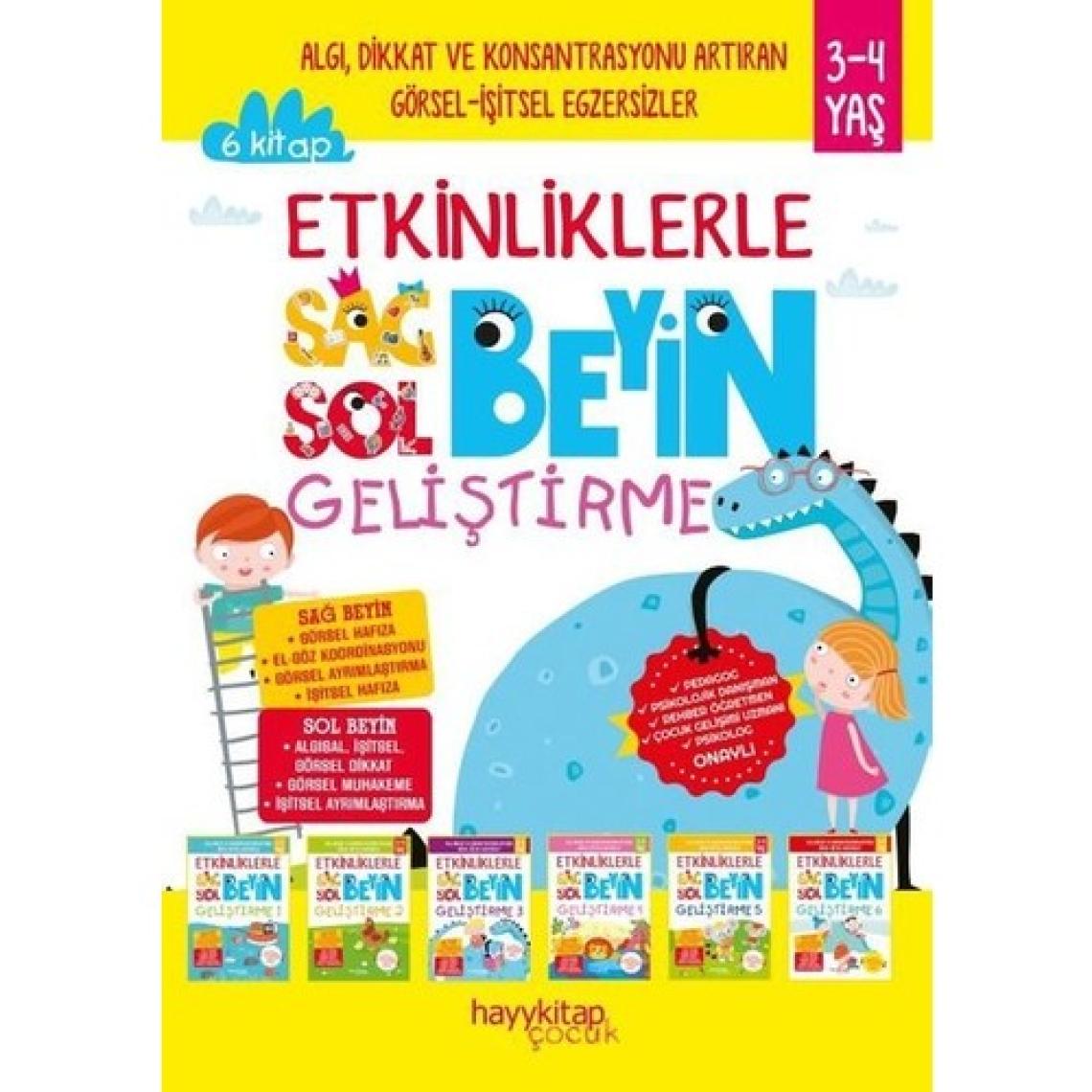 Etkinliklerle Sağ Beyin Sol Beyin Geliştirme 3-4 Yaş; 6’Lı Set - Canan Öztürk