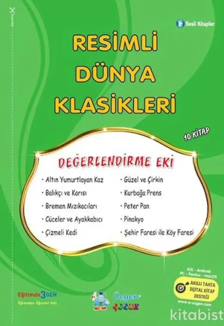 1. ve 2. Sınıf Hikaye Kitabı Seti Resimli Dünya Klasikleri 10 Kitap Yeşil Seri