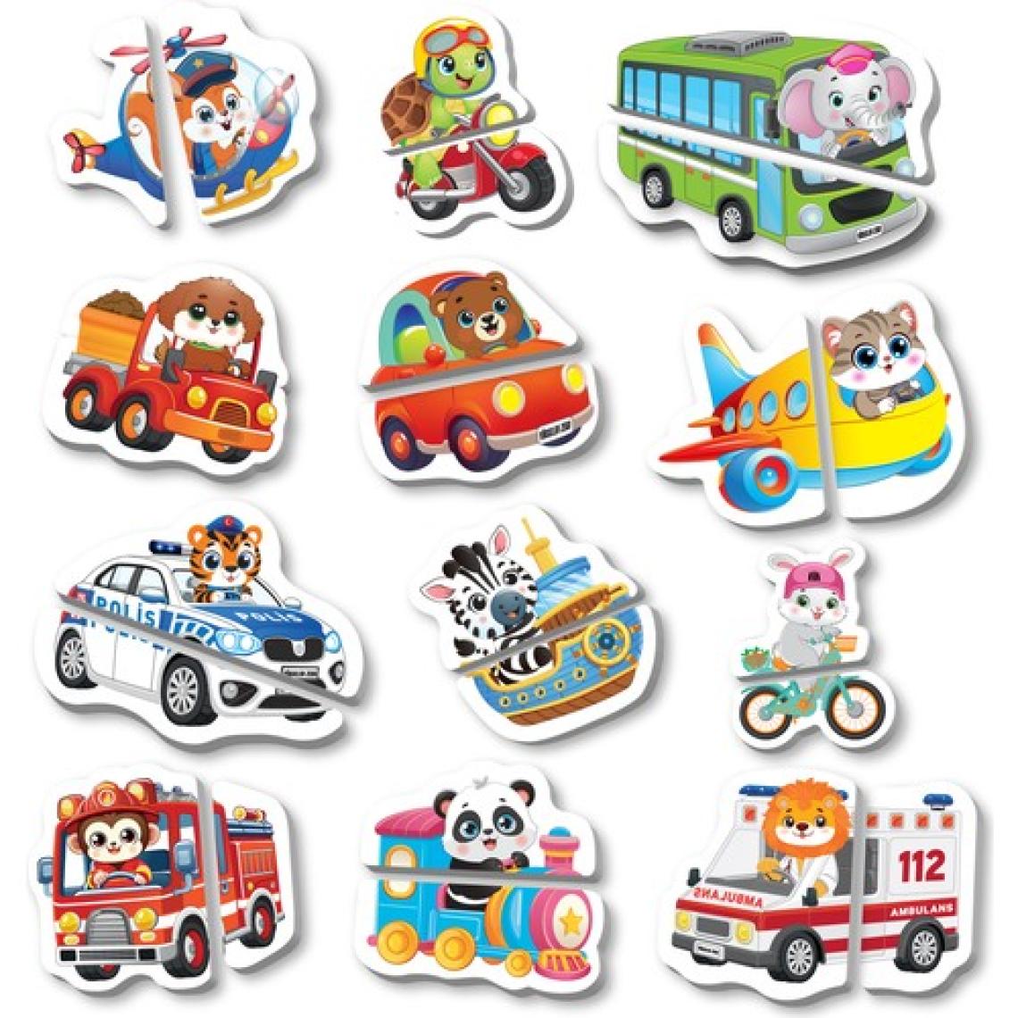 Eğlenceli ve Eğitici Taşıtlar Magnet Puzzle - 12-36 Ay Arası Çocuklar için İlk Kitap