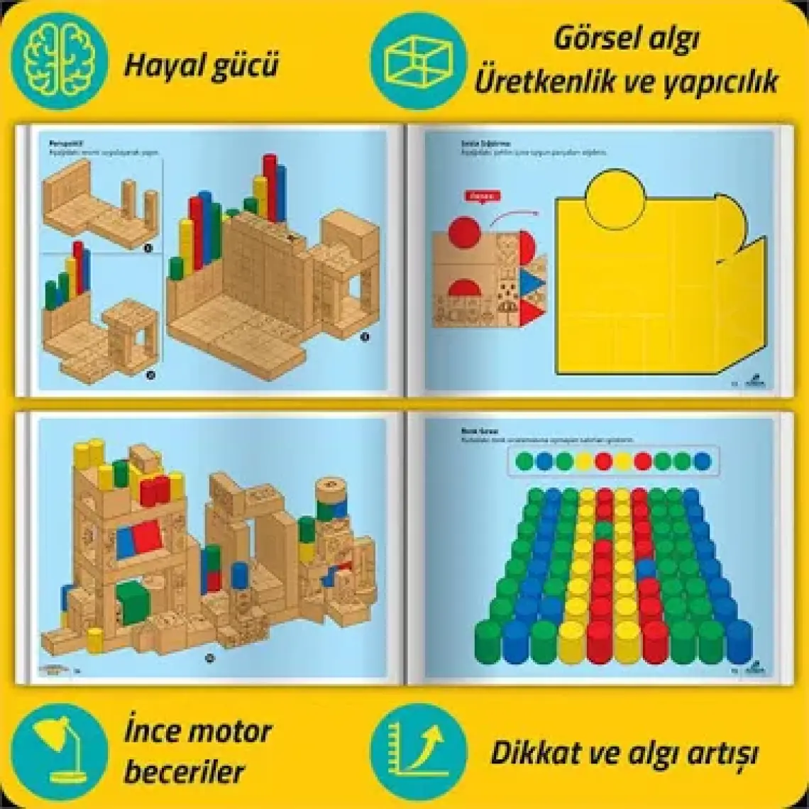 Adeda Yayıncılık Dikkati Güçlendirme Seti Plus 8 Yaş (112 Ahşap Materyal + 3 Kitap Takım)