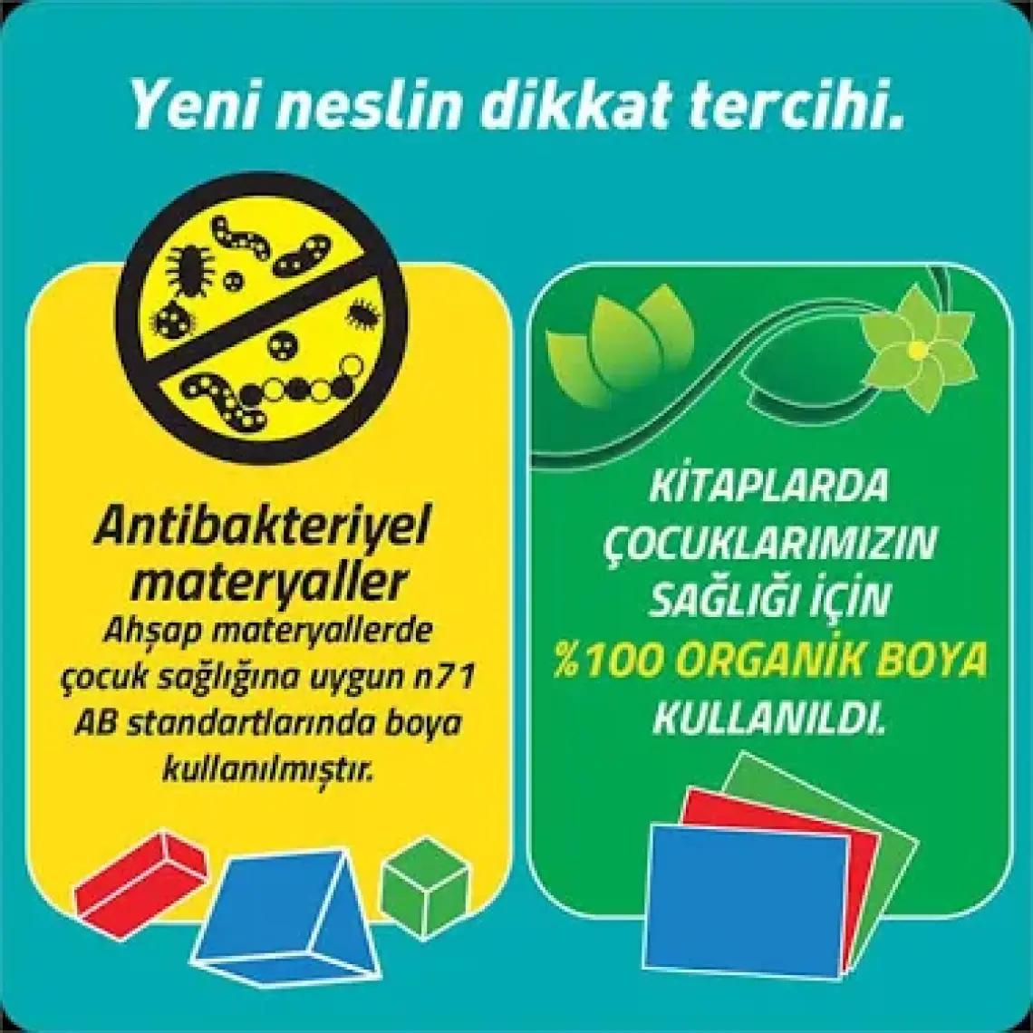 Adeda Yayıncılık Dikkati Güçlendirme Seti Plus 8 Yaş (112 Ahşap Materyal + 3 Kitap Takım)