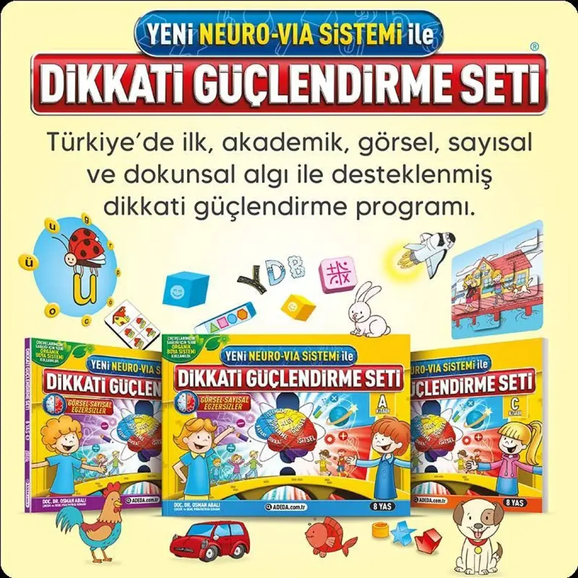 Adeda Yayıncılık Dikkati Güçlendirme Seti 2. Sınıf - 8 yaş - Osman Abalı