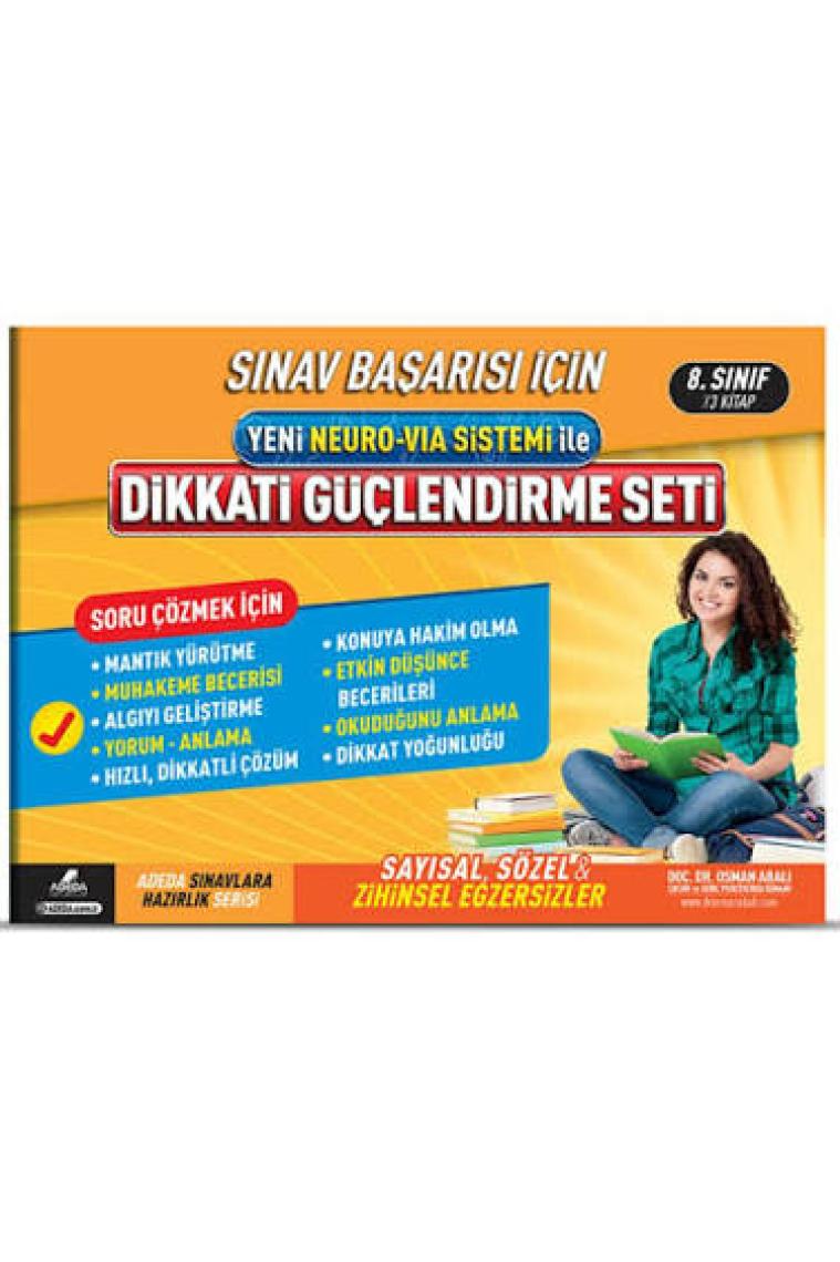 Adeda Yayıncılık Dikkati Güçlendirme Seti 8. Sınıf Sınavlara Hazırlık Serisi Yeni Neurovia Sistemi İle - Osman Abalı