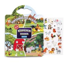 Gepettoys Bitmeyen Sticker Kitabım - Hayvanlar Alemi  (Tekrar Tekrar Kullanılabilir Stickerlar) Pedagog Onaylı