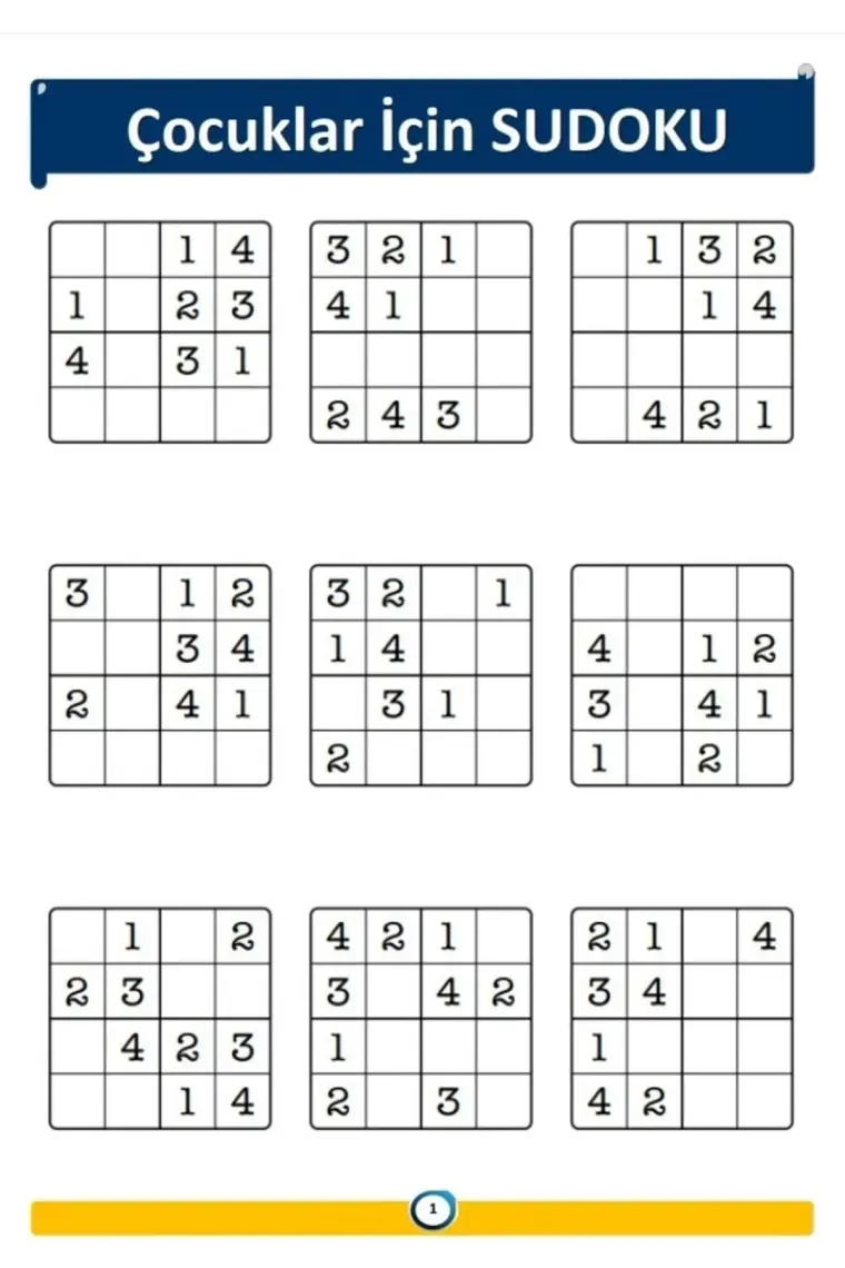 Çocuklar Için Sudoku (Rakamlı ve Şekilli) (Ciltli)