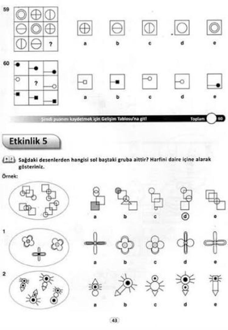 Değerlendirme ve Geliştirme / A (11 - 12 Yaş 1. Kitap, 408 Etkinlik) / Dikkat – Zekâ & Bilişsel ve Düşünsel Beceriler - Alison Primrose
