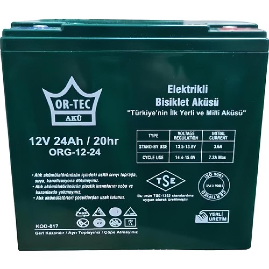 Or-Tec 12 V 24 Ah Elektrikli Motorsiklet Aküsü 6'lı Set